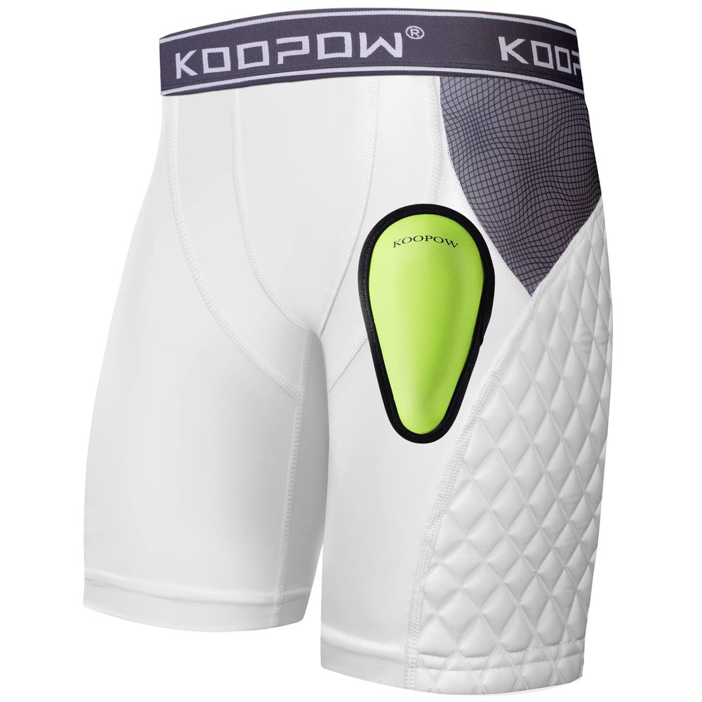 KOOPOW Youth Boys Padded Sliding Shorts with Soft Protective Athletic Cup Underwear for Baseball, Football, Lacrosse