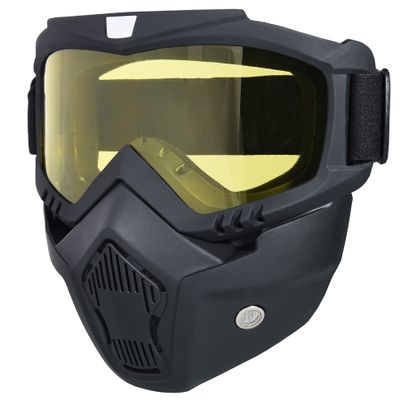 Paintball Mask Anti Fog, Full Face Tactical Mask Goggles Detachable for Motorcycle Cycling Skiing Halloween CS Game Cosplay (Yellow)