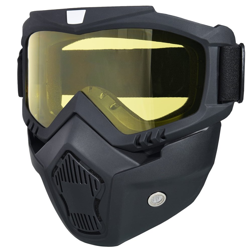 Paintball Mask Anti Fog, Full Face Tactical Mask Goggles Detachable for Motorcycle Cycling Skiing Halloween CS Game Cosplay (Yellow)