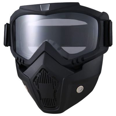 Paintball Mask Anti Fog, Full Face Tactical Mask Goggles Detachable for Motorcycle Cycling Skiing Halloween CS Game Cosplay (Clear)