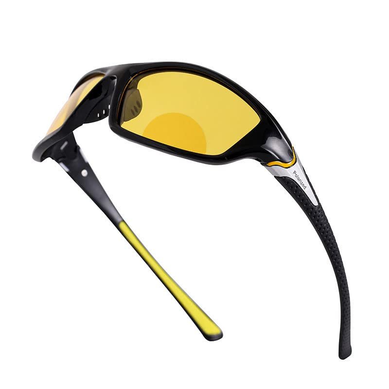 Sports Driving Night Vision Bifocal Reading Sunglasses Men Fishing Reading Anti Glare Yellow Lens Goggles Reader Sunglasses (white yellow, 1.5, multiplier_x)