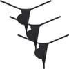 Botmois Men's Ice Silk Mini Bikini Tangas Soft String Thong Underwear Pouch T-back Minimal Coverage Underpants 3-Pack(Black) M view 1