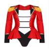 Aislor Women's Circus Ringmaster Cosplay Costume Long Sleeve Tassel Tuxedo Jacket Leotard Jumpsuit Bodysuit Red 3X-Large view 1