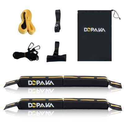 Kayak Roof Racks,Soft Roof Rack Pads,Universal Car Roof Rack for Surfboard/Ski/Kayak Paddle Board/Luggage Carrier System Include 2 Tie Down Straps,2 Tie Down Rope,2 Quick Loop Strap,and Storage Bag