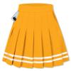 SANGTREE Toddler Little & Big Girls' Pleated Tennis Short A-Line Mini Skirt Junior Teen School Uniform, A# Gold Yellow with Stripe 2 Pockets, 10-11 Years view 1