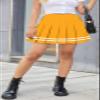 SANGTREE Toddler Little & Big Girls' Pleated Tennis Short A-Line Mini Skirt Junior Teen School Uniform, A# Gold Yellow with Stripe 2 Pockets, 10-11 Years view 3