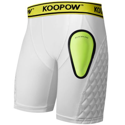 KOOPOW Youth Boys Padded Sliding Shorts with Soft Protective Athletic Cup Underwear for Baseball, Football, Lacrosse