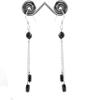 skyjewels 7.00 Cts Certified Black Diamond Dangler Earring With 925 Sterling Silver Round & Drum Faceted Beautiful Earrings for Woman view 1