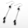 skyjewels 7.00 Cts Certified Black Diamond Dangler Earring With 925 Sterling Silver Round & Drum Faceted Beautiful Earrings for Woman view 3
