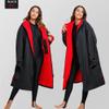 Adult Changing Robe, KUYUSHOP Surf Robe Dry Poncho Hooded Towel Oversized Coat Fleece Lining Thermal Swim Parka Weatherproof Long Sleeve Surfing Poncho with Hood For Watersports, Swimming, Surfing view 2