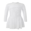 FEESHOW Youth Girls Shiny Rhinestones Mesh Long Sleeves Figure Ice Skating Ballet Dance Leotard Gymnastic Dress White 6 Years view 3