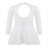 FEESHOW Youth Girls Shiny Rhinestones Mesh Long Sleeves Figure Ice Skating Ballet Dance Leotard Gymnastic Dress White 6 Years view 4