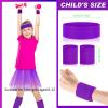 Sintege 80s Leg Warmer for Kid Girl Neon Leg Warmer Headband Wristband 1980s Fancy Accessory for Cosplay Party(Purple) view 2