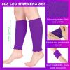 Sintege 80s Leg Warmer for Kid Girl Neon Leg Warmer Headband Wristband 1980s Fancy Accessory for Cosplay Party(Purple) view 3