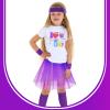 Sintege 80s Leg Warmer for Kid Girl Neon Leg Warmer Headband Wristband 1980s Fancy Accessory for Cosplay Party(Purple) view 4