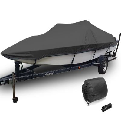 LDIW 11-27FT Waterproof Boat Cover 420D Oxford Fabric UV Resistant Boat Cover fits V-Hull, TRI-Hull, Pro-Style, Fishing Ski, Runabout, Bass Boat,Black,20~22FT: 700x254cm