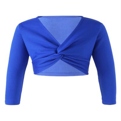 winying Kids Girls Classic Ballet Sweater Cardigan Long Sleeves Wrap Cardigan Knit Sweater Ballet Dance Outerwear Royal Blue A 9-10 Years