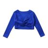 winying Kids Girls Classic Ballet Sweater Cardigan Long Sleeves Wrap Cardigan Knit Sweater Ballet Dance Outerwear Royal Blue A 9-10 Years view 3