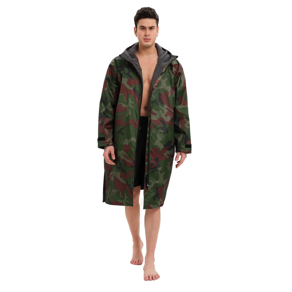 KUYUSHOP Adult Changing Robe,Surf Robe Dry Poncho Hooded Towel Oversized Coat Fleece Lining Thermal Swim Parka Surfing Poncho