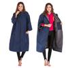 KEYUSHOP Waterproof Changing Robe with Fleece Lining, Oversized Swim Parka Towel Robe Hooded Surf Poncho Swim Robe Stay Warm view 1