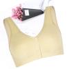 Telusu Elderly Women's Cotton Mastectomy Bras No Underwire Front Closure Breast Prosthesis Pocket Sports Bra Underwear (Color : Beige, Size : 95/42ABC) view 1
