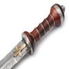 Handmade Damascus Steel Double Edge Roman Gladius Sword, Greek Sword, Sword Art Online, with Leather Sheath view 3