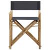 vidaXL Folding Director's Chairs 2 Pcs, Foldable Director's Chair with Fabric Seat Cover, Camping Chair for Garden, Dark Gray Bamboo and Fabric view 2