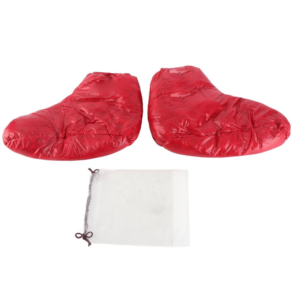 SUNGOOYUE 1 Pair Winter Warm Booties, Soft Duck Down Filled Winter Boots Sleeping Sock with Storage Bag for Camping Equipment