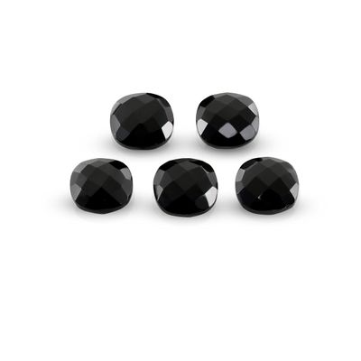 10 MM Cushion Shape Natural Black Onyx Loose Gemstone For Ring, Pendant and Jewelry Making