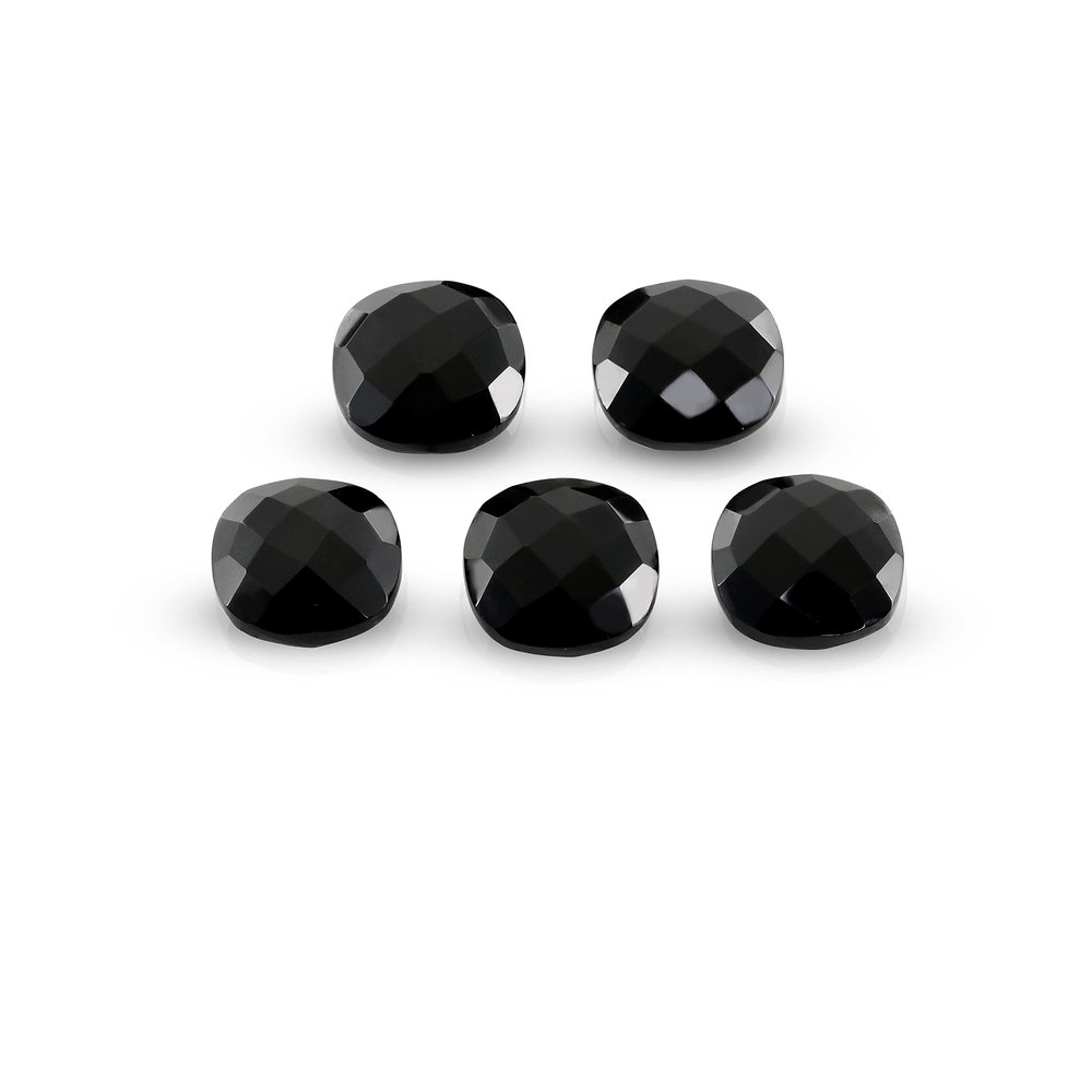 10 MM Cushion Shape Natural Black Onyx Loose Gemstone For Ring, Pendant and Jewelry Making