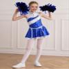 JanJean Girls Cheer Leader Costume Sequin Sleeveless Cheerleading Pom Poms Outfit Halloween Carnival Party Dress Up Royal Blue 16 Years view 4