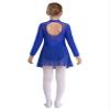 FEESHOW Youth Girls Shiny Rhinestones Mesh Long Sleeves Figure Ice Skating Ballet Dance Leotard Gymnastic Dress Royal Blue 6 Years view 4