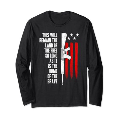 "This will remain the land of the Free" US Military Veteran Long Sleeve T-Shirt