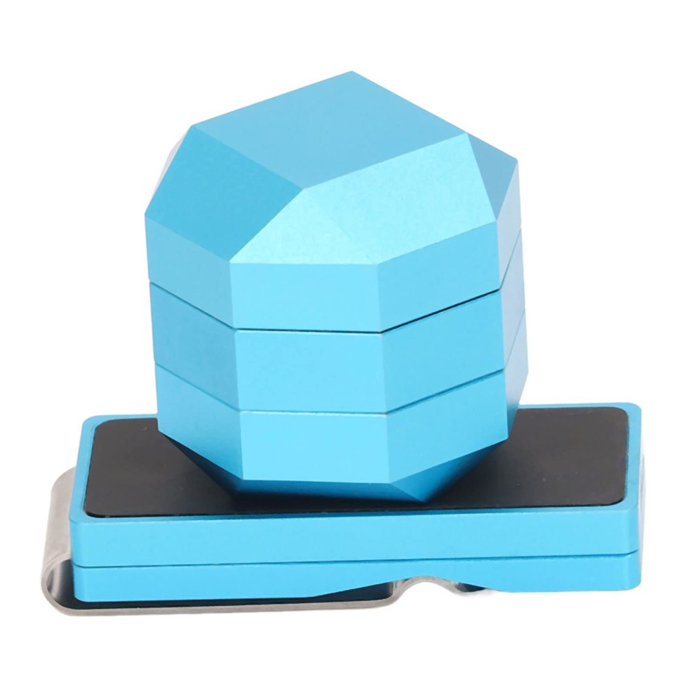 Asixxsix Pool Billiard Cue Chalk Holder, Pocket Pool Magnetic Chalk Holder Aluminium Magnetic Snooker Belt Clip with Chalk Box and Iron Sheet Portable Billiard Chalk Holder Billiard Accessories(Blue)