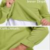 MAGCOMSEN Men's Fleece Lined Crewneck Sweatshirt - Casual Winter Pullover in Olive Green view 2