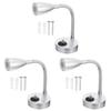 3pcs RV Reading Light gooseneck Task Lights Bedside Lights Wall Mounted LED Spotlight Flexible gooseneck Spotlight LED Table lamp Boat Adjustable arm Light to Rotate Aluminum Base view 1