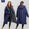 Adult Changing Robe, KUYUSHOP Surf Robe Dry Poncho Hooded Towel Oversized Coat Fleece Lining Thermal Swim Parka Weatherproof Long Sleeve Surfing Poncho with Hood For Watersports, Swimming, Surfing view 2
