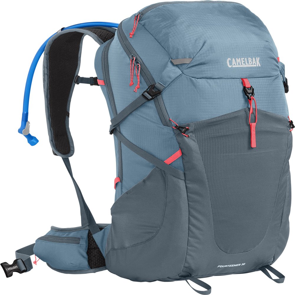 CamelBak Women's Fourteener 30 Hiking Hydration Backpack Smoke Blue/Fiery Coral, 100oz