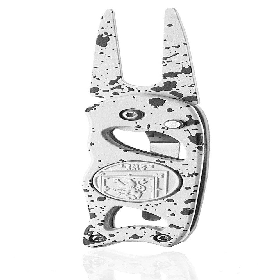 Links Golf Divot Tool with Foldable Pop-up Button & Magnetic Golf Ball Marker - Patented Golf Divot Tool and Ball Marker - (Monochrome Drip)