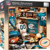 MasterPieces Game Day 500 Piece Jigsaw Puzzle for Adults - NFL Miami Dolphins Locker Room - 15"x21" view 1