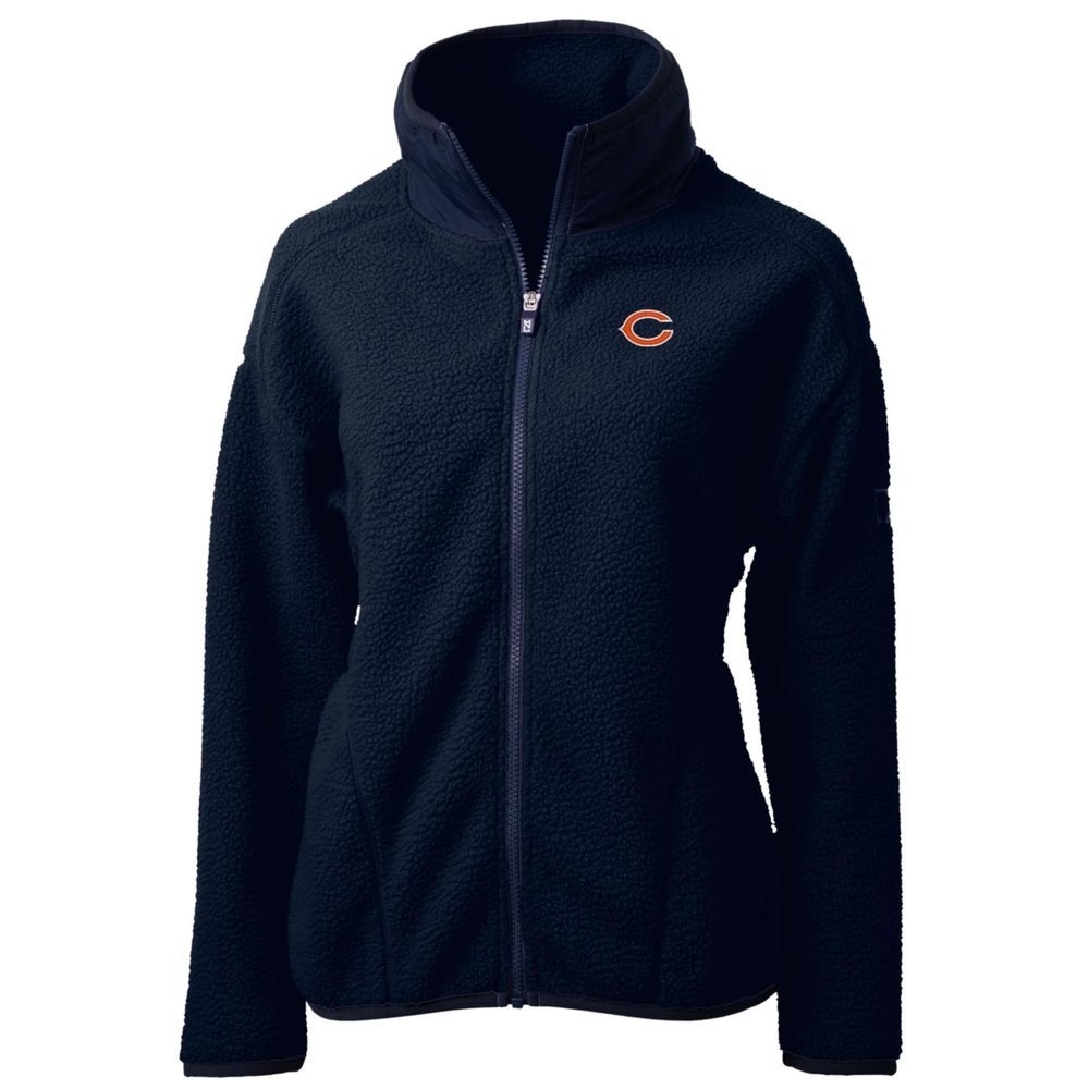 Cutter & Buck Women's Navy Chicago Bears Cascade Eco Sherpa Fleece Full-Zip Jacket