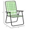 Lawn Chair Folding Steel Webbing Chaise Patio Lounger Seat Wood Handles Great for Camping, Beach, Fishing, Backyard, Stadium, Pool, Boating, and Sports 2 Pack Green view 2