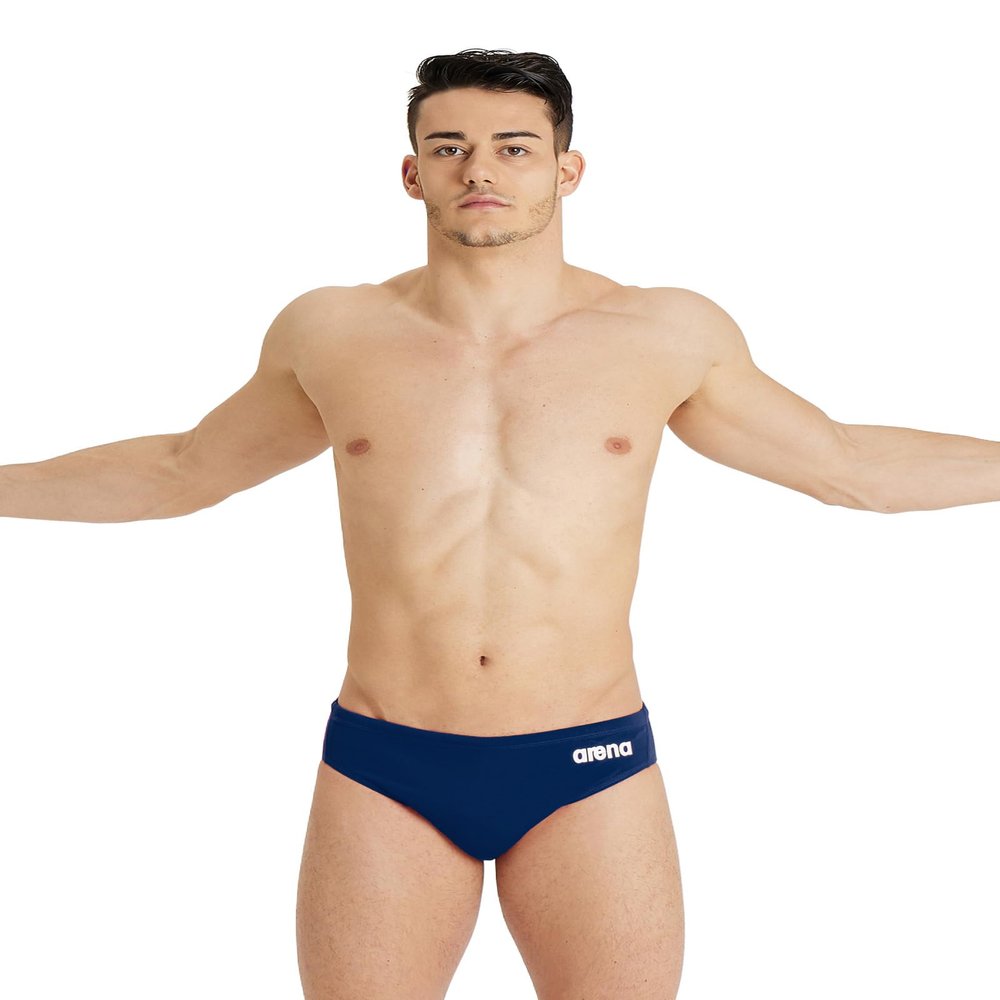 ARENA Mens Water Polo Swim Brief Training and Game Bathing Swimsuit Water Sports Pool Accessories for Players, Navy/White, US Size 28