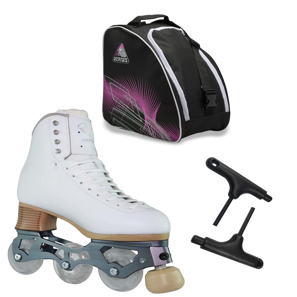 Jackson Utima Inline Roller Skates/White Elle Women's Size 4 / Bundle with Bag JL350 and Wrench Tool 2pcs / JUST LAUNCHED 2022