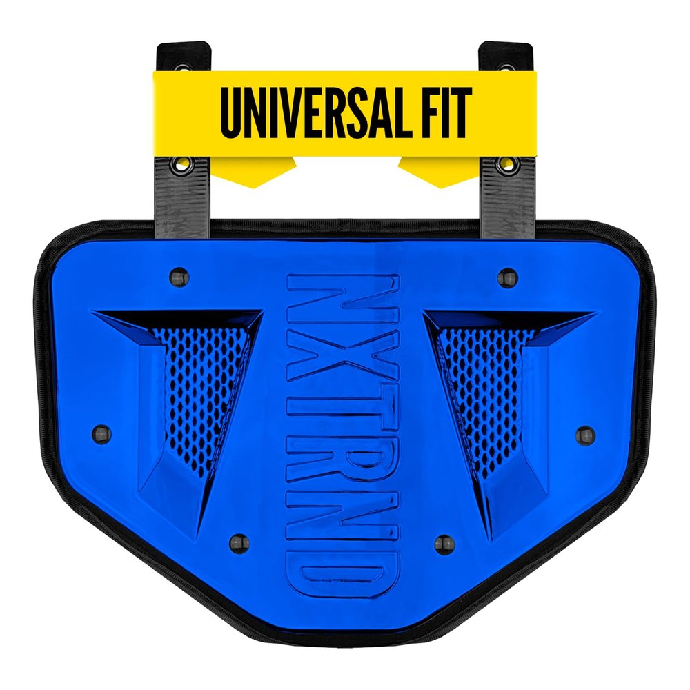 Nxtrnd Football Back Plate, Professional Football Backplates for Shoulder Pads, for Adult & Youth (Chrome Blue, Adult)