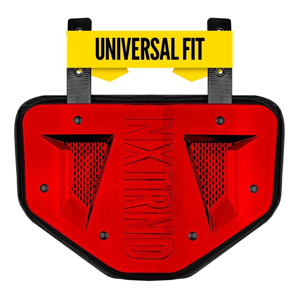 Nxtrnd Football Back Plate, Professional Football Backplates for Shoulder Pads, for Adult & Youth (Chrome Red, Adult)