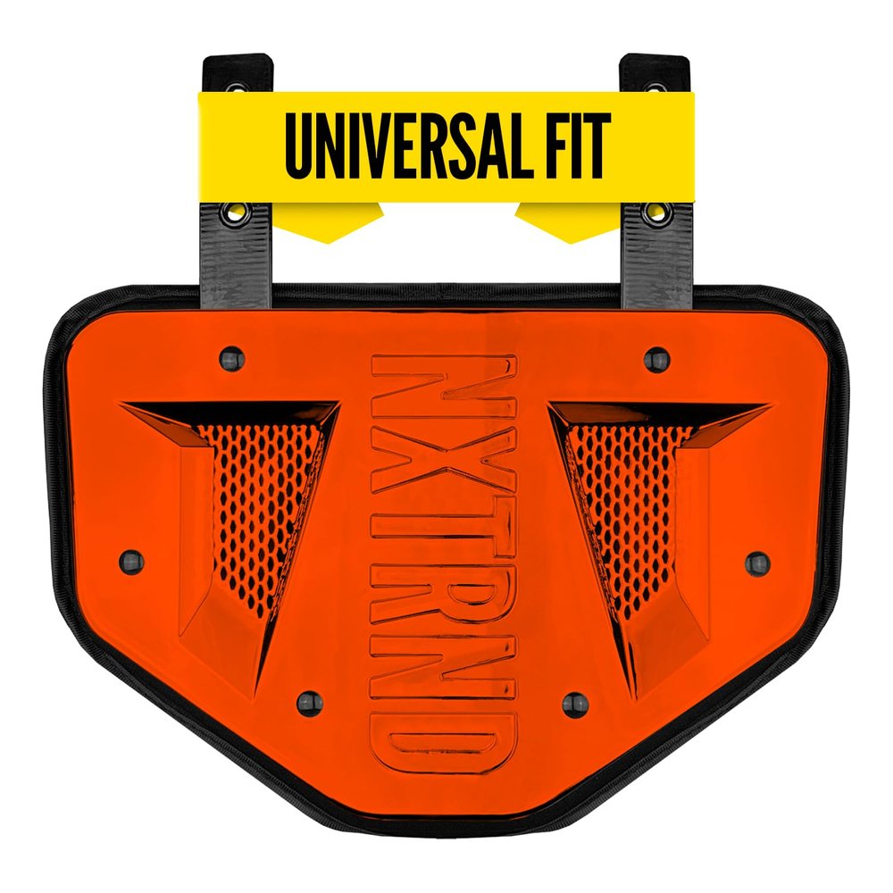 Nxtrnd Football Back Plate, Professional Football Backplates for Shoulder Pads, for Adult & Youth (Chrome Orange, Adult)