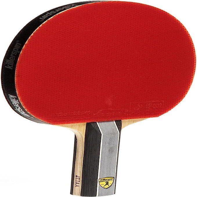 Killerspin KIDO 7P RTG Ping Pong Paddle, Advanced Table Tennis Players, Memory Book Paddle Case, Red/Black Straight