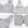 Telusu Elderly Women's Cotton Mastectomy Bras No Underwire Front Closure Breast Prosthesis Pocket Sports Bra Underwear (Color : Gray, Size : 95/42ABC) view 3