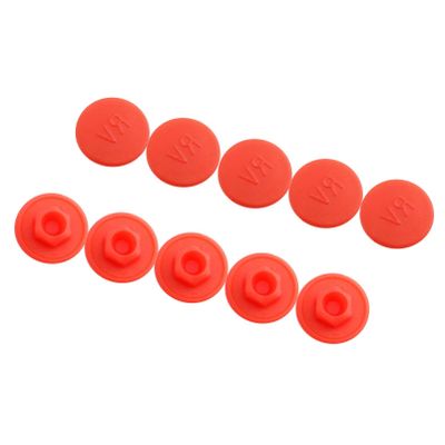 10 Pieces M5/M6 Bike Rubber Stem Top Cover Headset Cap Hexagon Screws Cap Hex Socket for Cycling Accessories MTB Mountain Road Foldable Bicycle Bolts Parts (Red,M5)